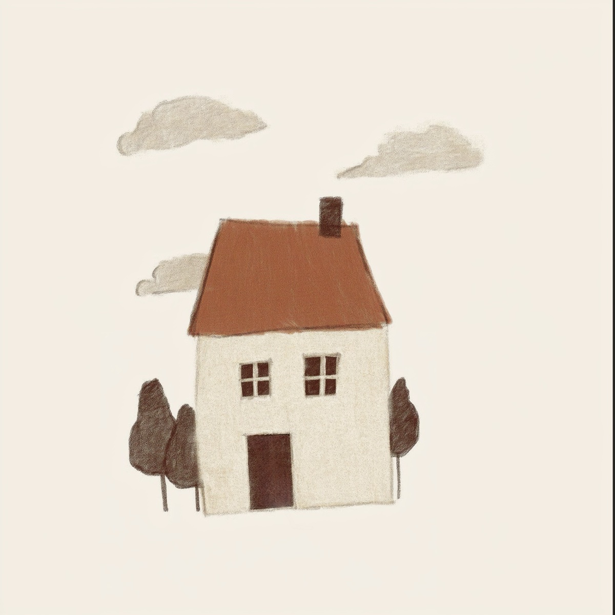 Hand-drawn house of paper